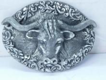 Belt Buckle, USA, EGE '93, 2 1/2" x 3 1/2", Longhorn