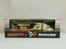 1992 Western Auto Racing Team Transporter with Die Cast Cars, New In Box