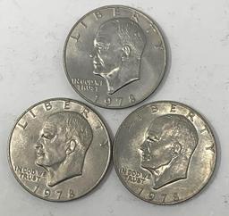 Three 1978 Eisenhower Dollar Coins