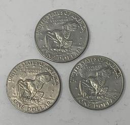 Three 1978 Eisenhower Dollar Coins