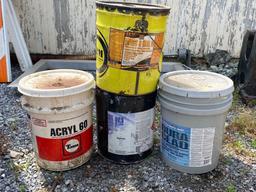 5 Gallon Buckets of Assorted Fluids