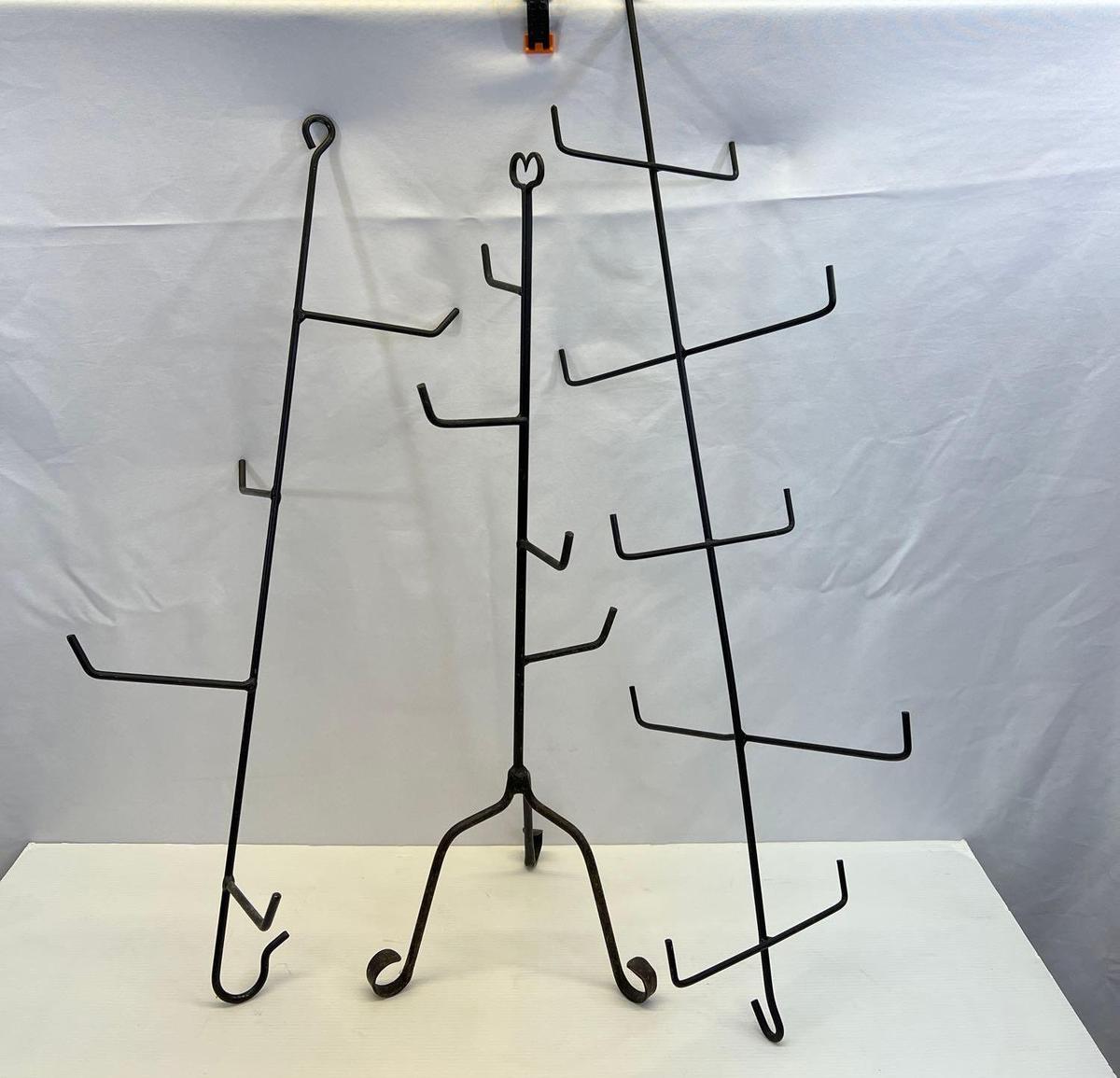 3 Wrought Iron Basket Trees
