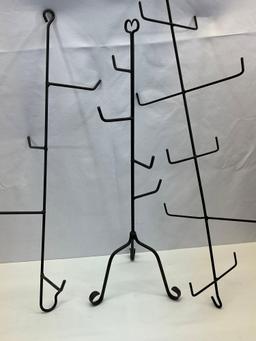 3 Wrought Iron Basket Trees