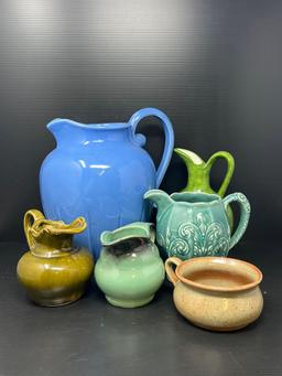 Pitchers, Creamers and Handled Bowl