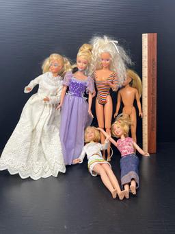 6 Dolls Including 4 Barbie Type