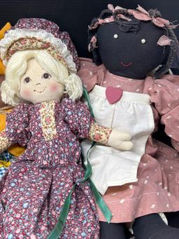 4 Various Cloth Dolls