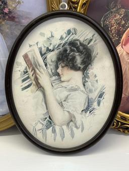 5 Framed Portrait Prints, All in Oval Frames