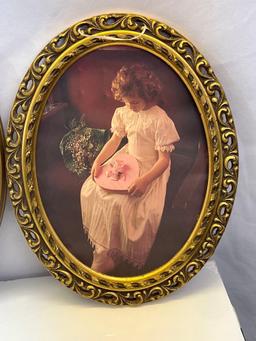 5 Framed Portrait Prints, All in Oval Frames