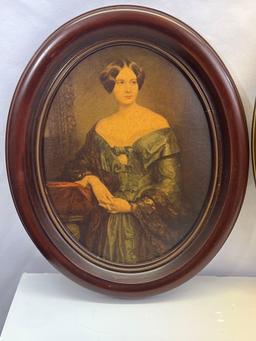 5 Framed Portrait Prints, All in Oval Frames