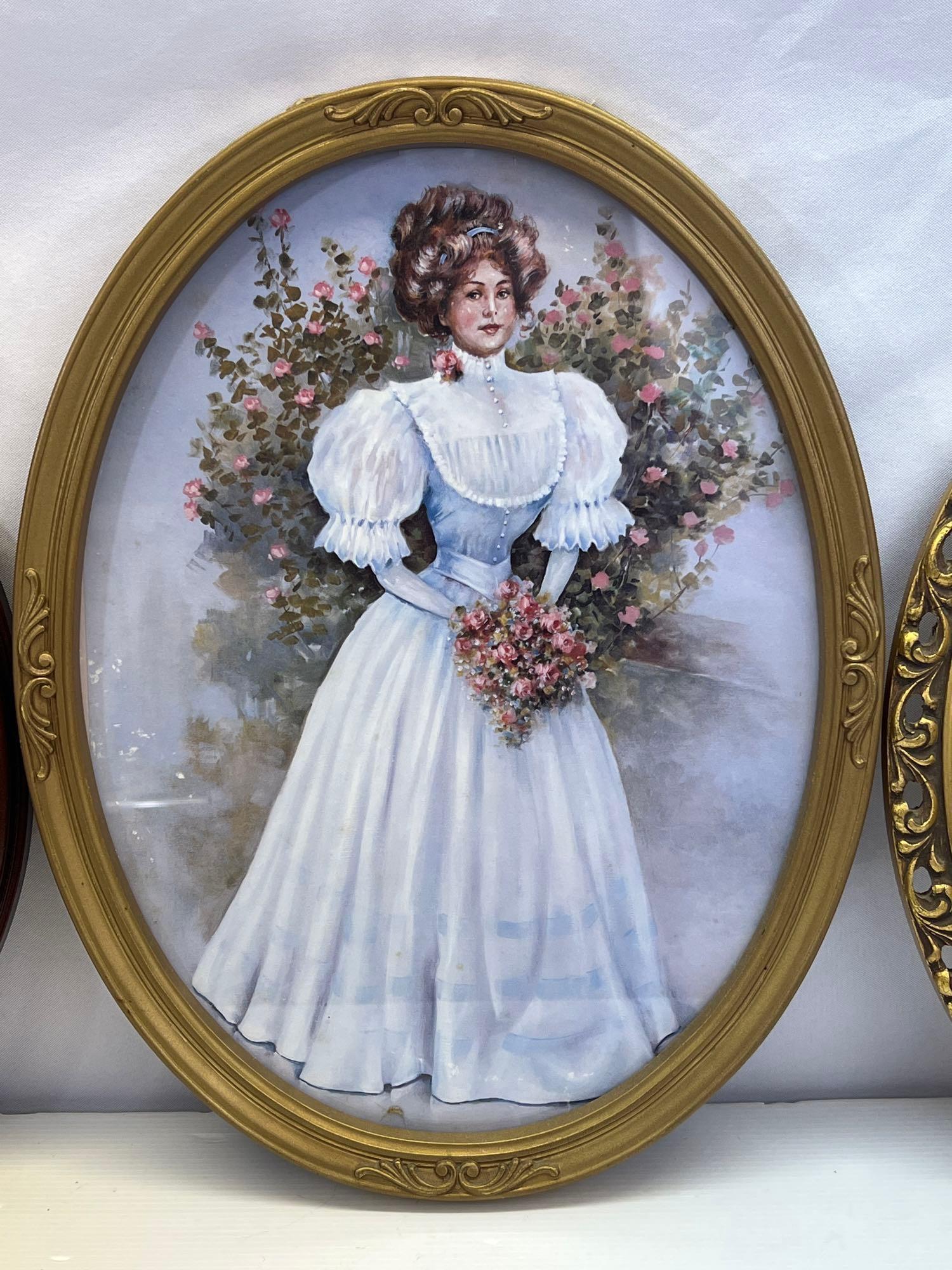 5 Framed Portrait Prints, All in Oval Frames