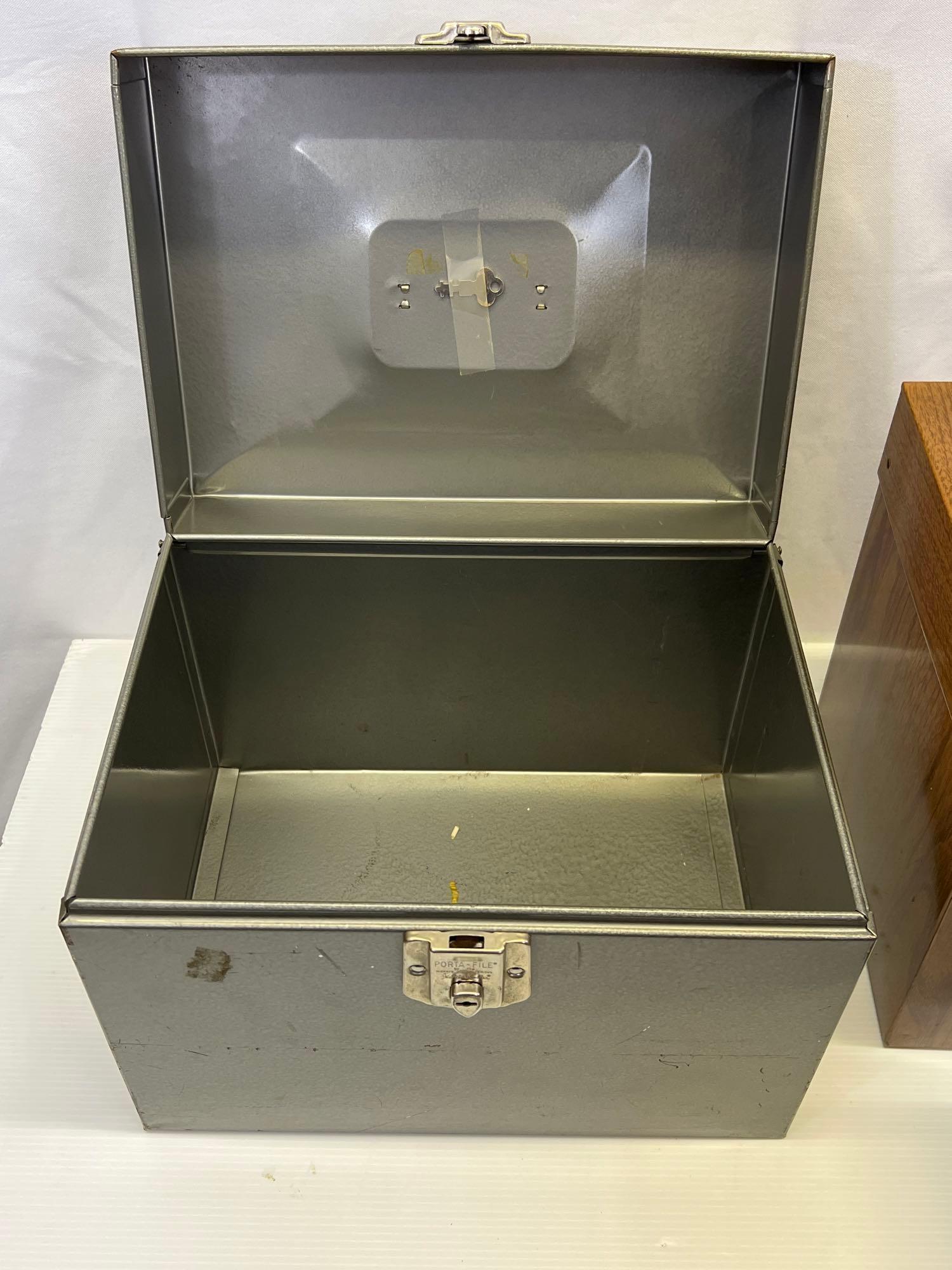 Metal & Plastic File Boxes and Cash Box