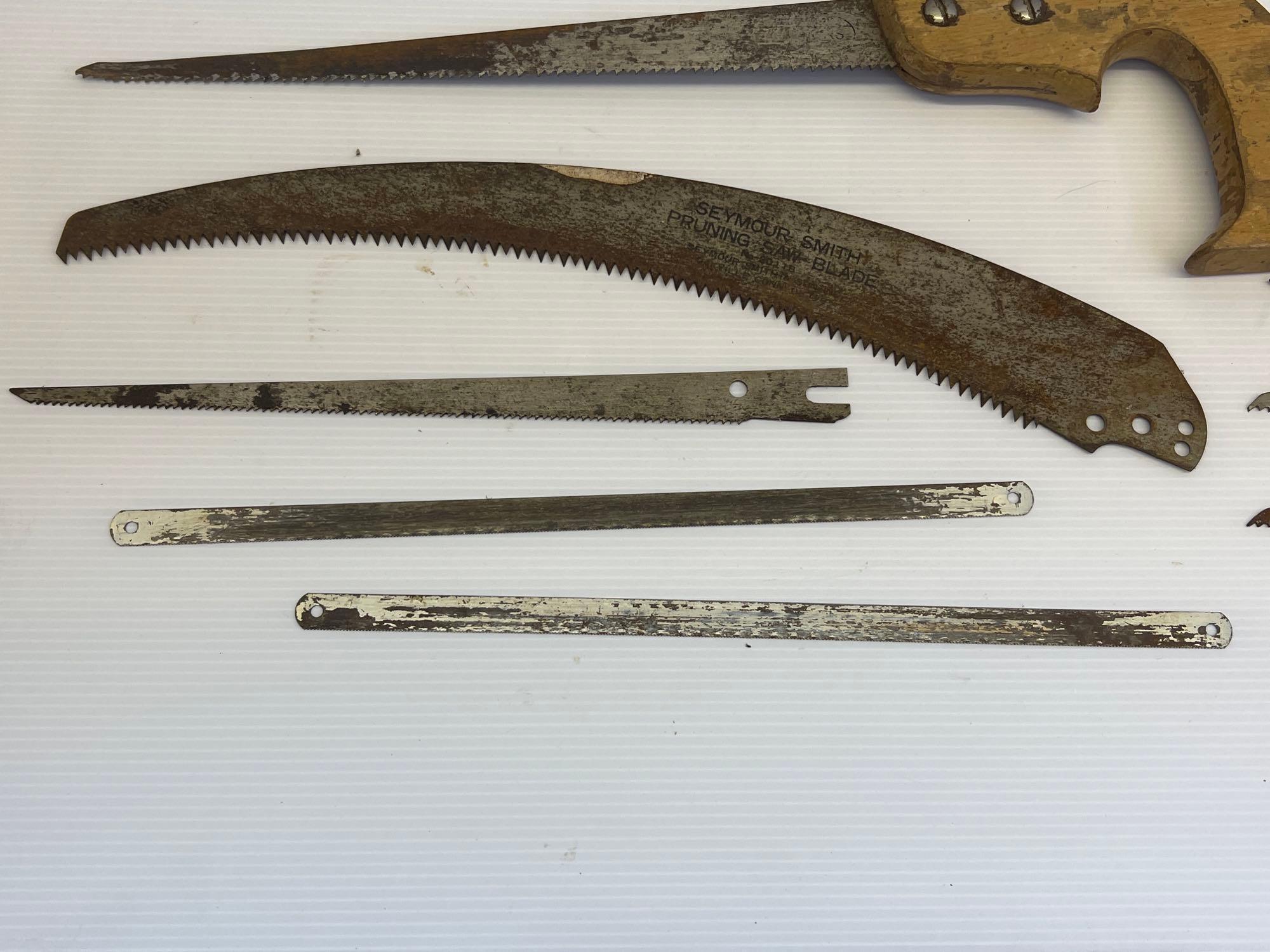 Saws Lot- Hand Saw, Hack Saw, Keyhole Saw, Others and Blades