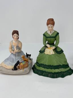 1983 Franklin Porcelain "Little Women" Figures- Amy, Jo, Meg and Beth