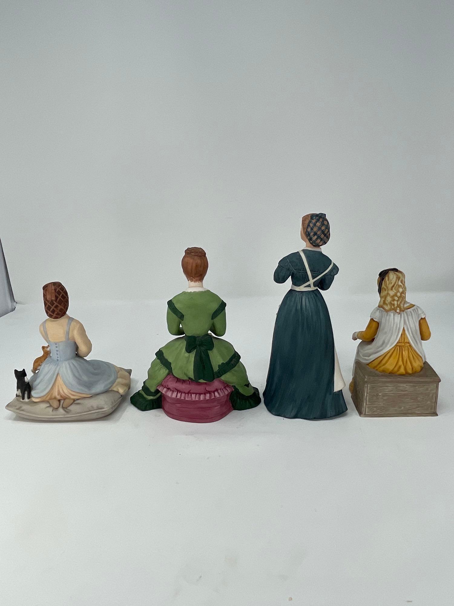 1983 Franklin Porcelain "Little Women" Figures- Amy, Jo, Meg and Beth