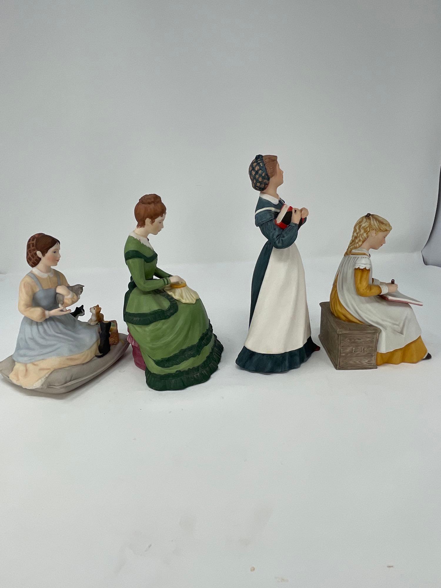 1983 Franklin Porcelain "Little Women" Figures- Amy, Jo, Meg and Beth