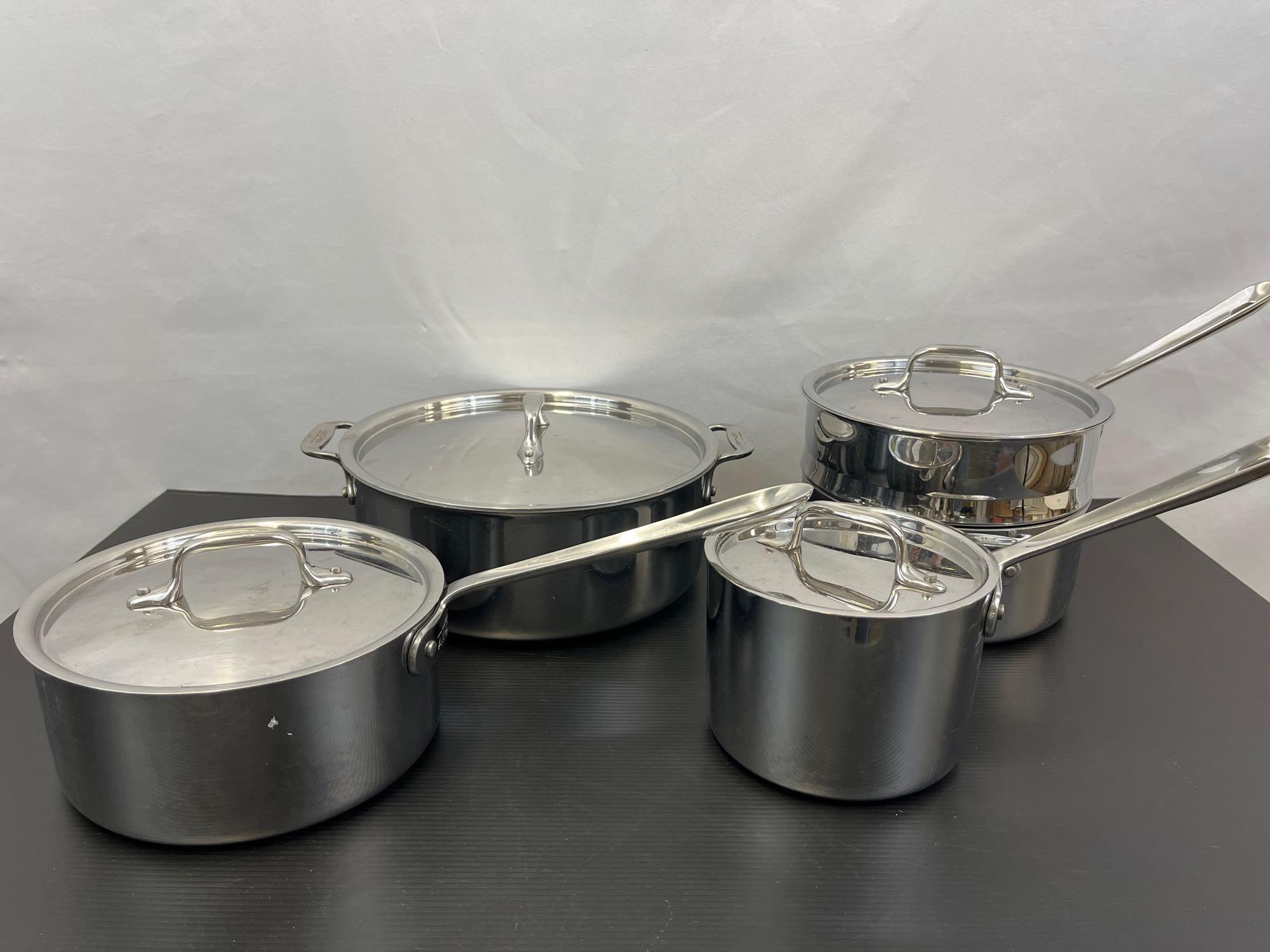 8 Piece Stainless Steel Cookware Set- 4 Pans with Lids