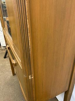 Antique Vintage China Cabinet with Glass Front Door and One Drawer