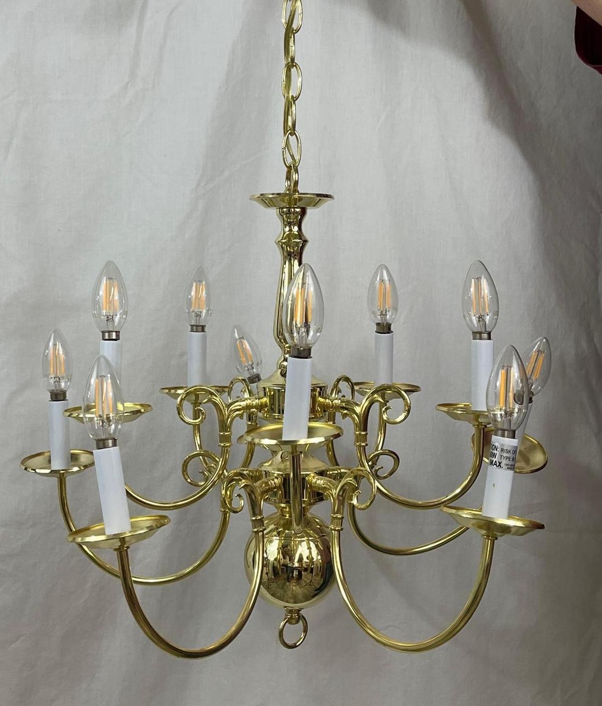 10 light chandelier - gold colored