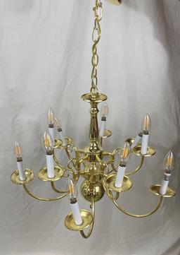 10 light chandelier - gold colored