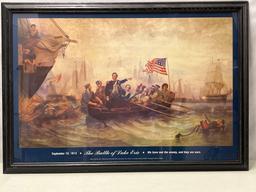Framed Print of Oil Painting "The Battle of Lake Erie"