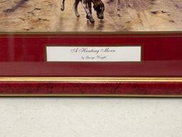 2 Framed Equestrian Prints- "A Hunting Morn" by George Wright and "The Darley of Arabia"