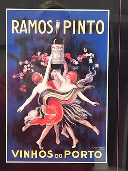 Framed Triptych of Capiello Liquer Posters- Bitter Campari, Vinhos do Porto and Cognac Monnet