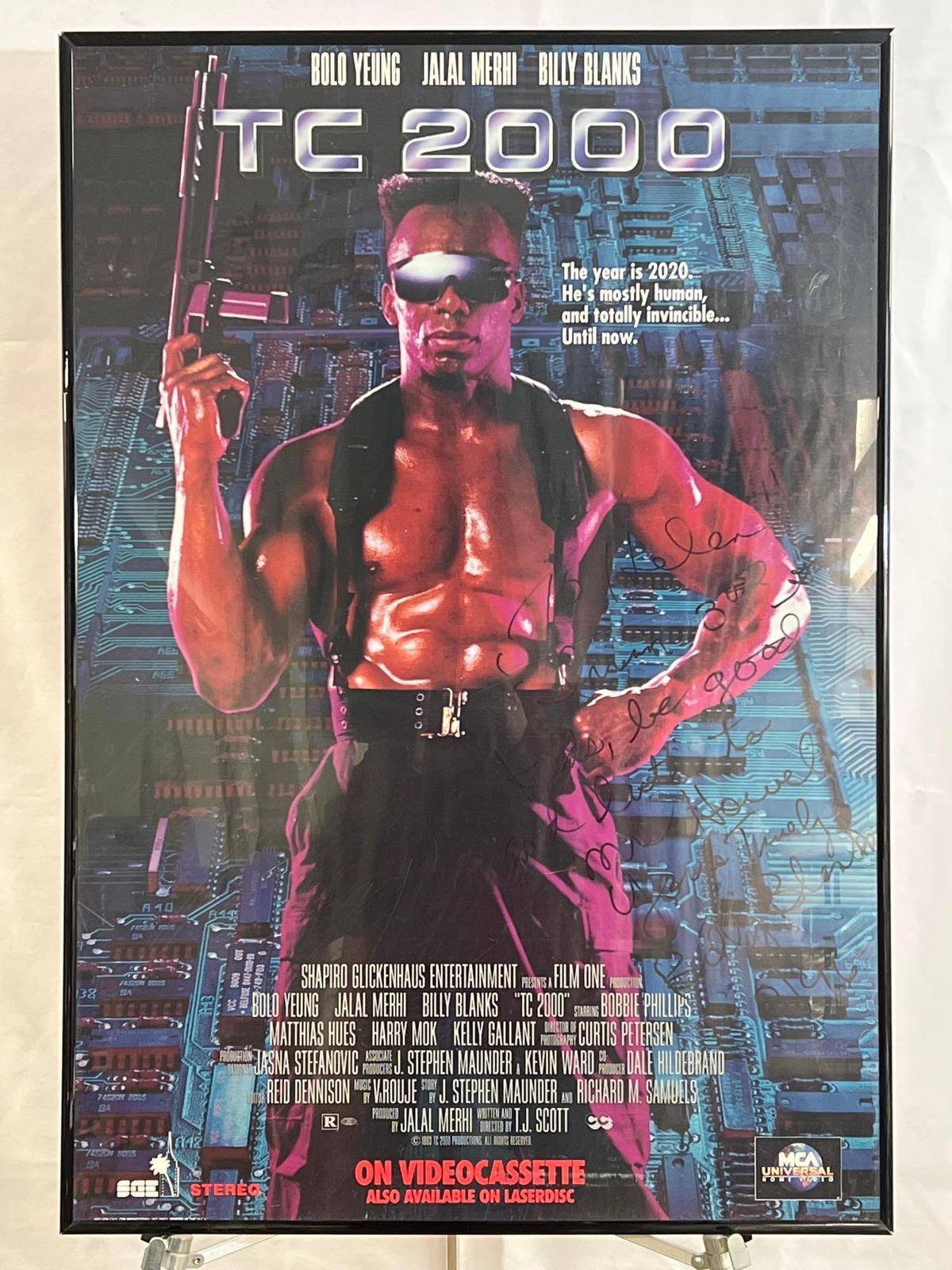 Framed TC 2000 Movie Poster with Signed Dedication "To Helen...Billy Blanks"