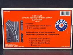 Lionel O-27 Gauge 27" Path Remote Control Switch (Left Hand) in Original Box