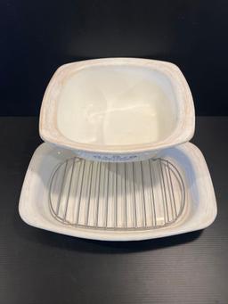 Corning Ware Roasting Pan with Wire Grate and Smaller Square Bowl