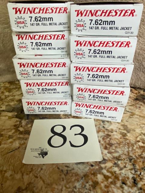 (10) BOXES WINCHESTER 7.62MM