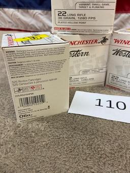 (4) BOXES WINCHESTER WESTERN 22LR AMMO