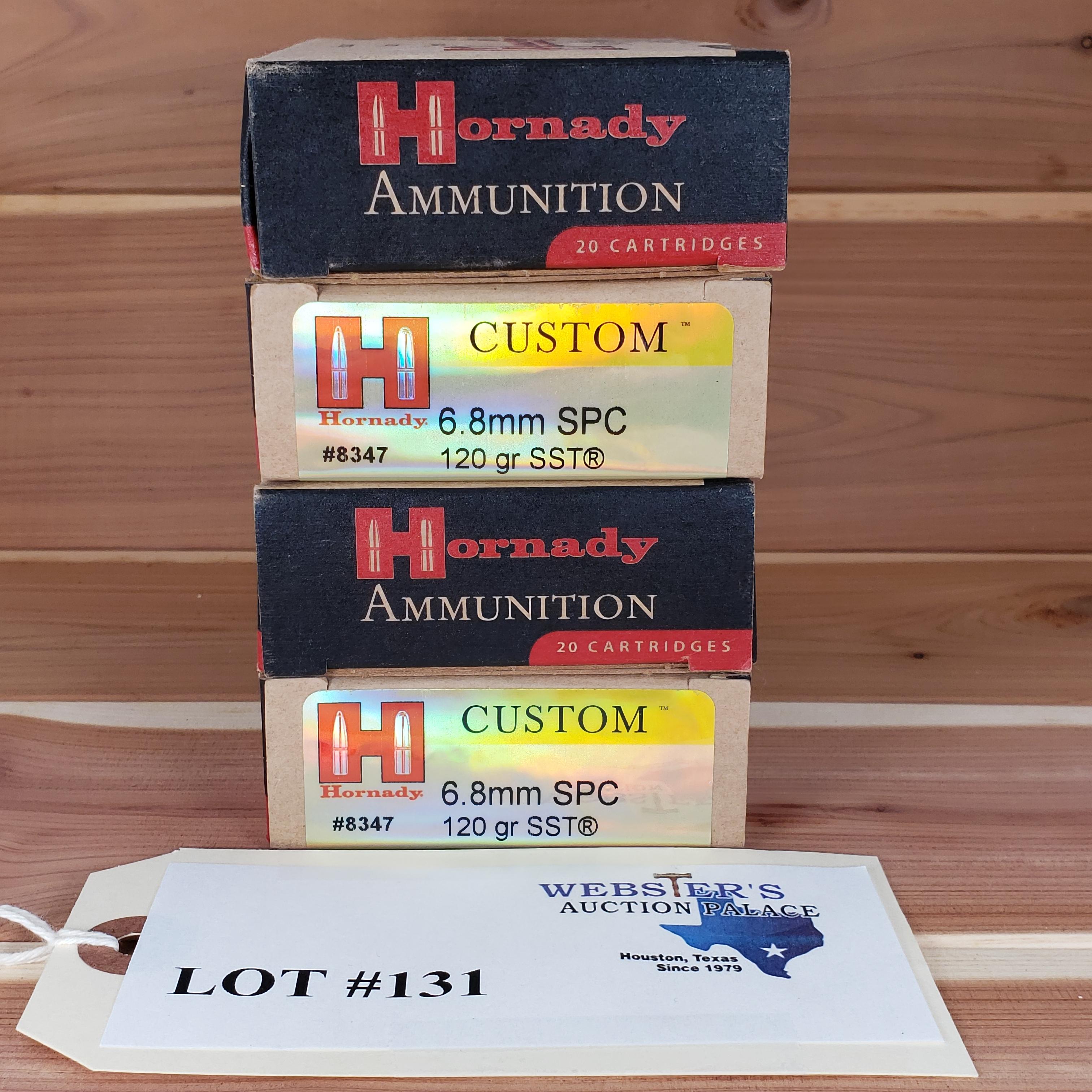 (4) BOXES HORNADY 6.8MM SPC 120GR *80 ROUNDS
