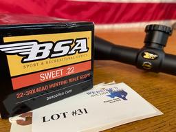 BSA SWEET 22-39X40 AO HUNTING RIFLE SCOPE
