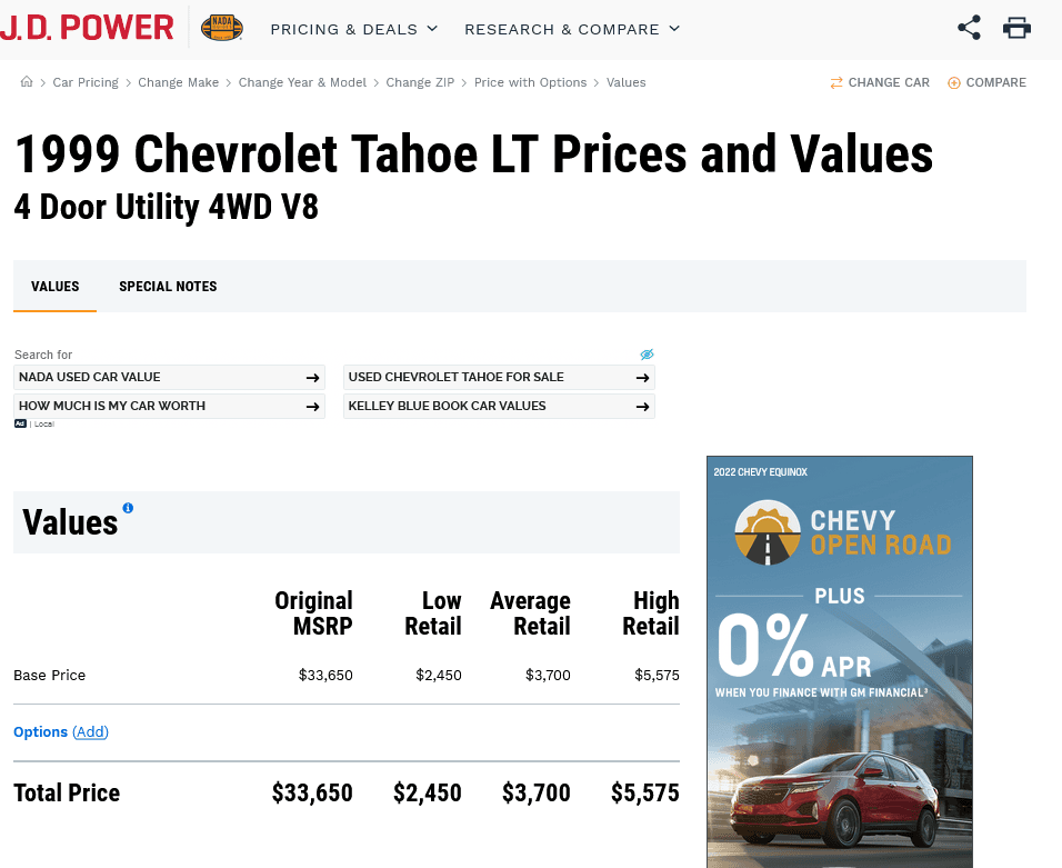 1999 CHEVROLET TAHOE