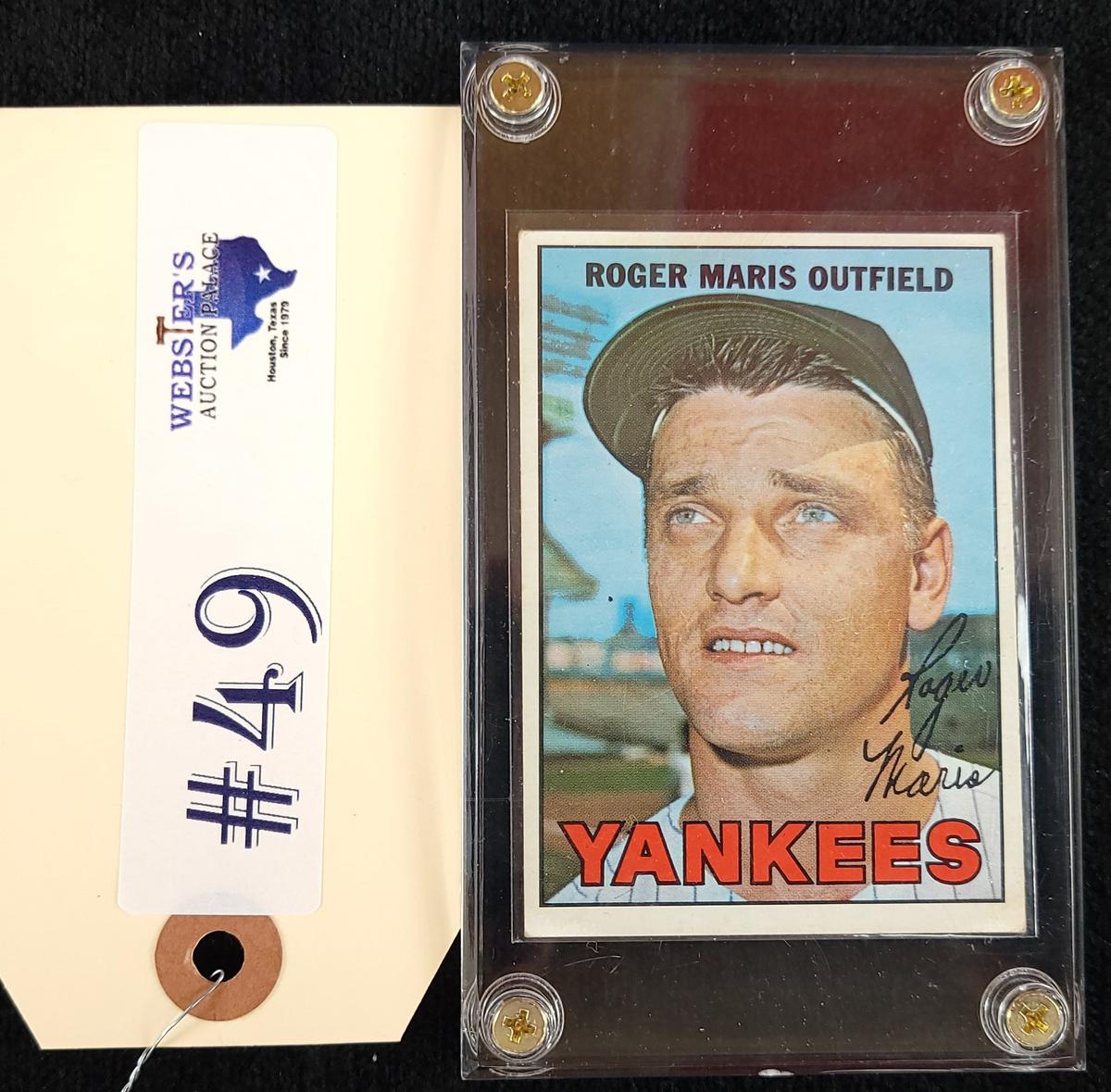 1967 *RARE ERROR CARD*  CLEAR BACKING ROGER MARIS BASEBALL CARD