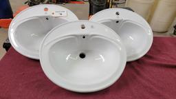 3 - BATHS OF AMERICA PORCELAIN SINKS
