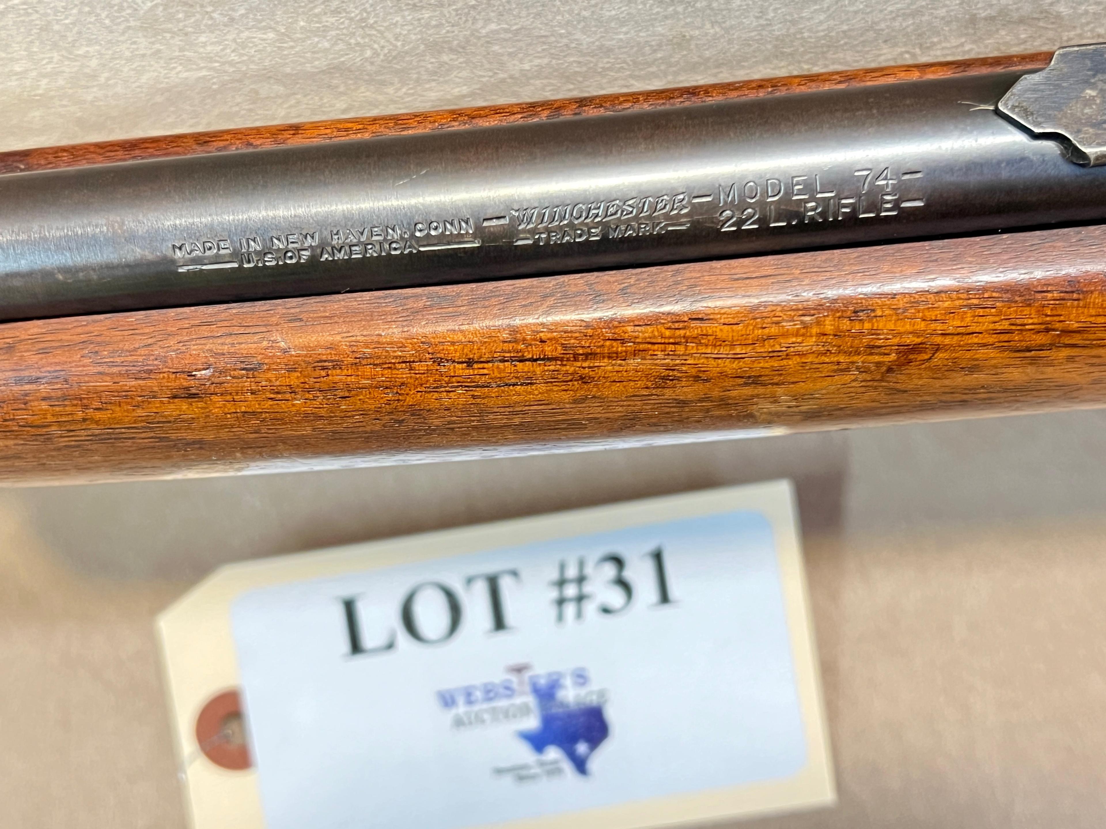 WINCHESTER MODEL 74 .22 LONG RIFLE RIFLE