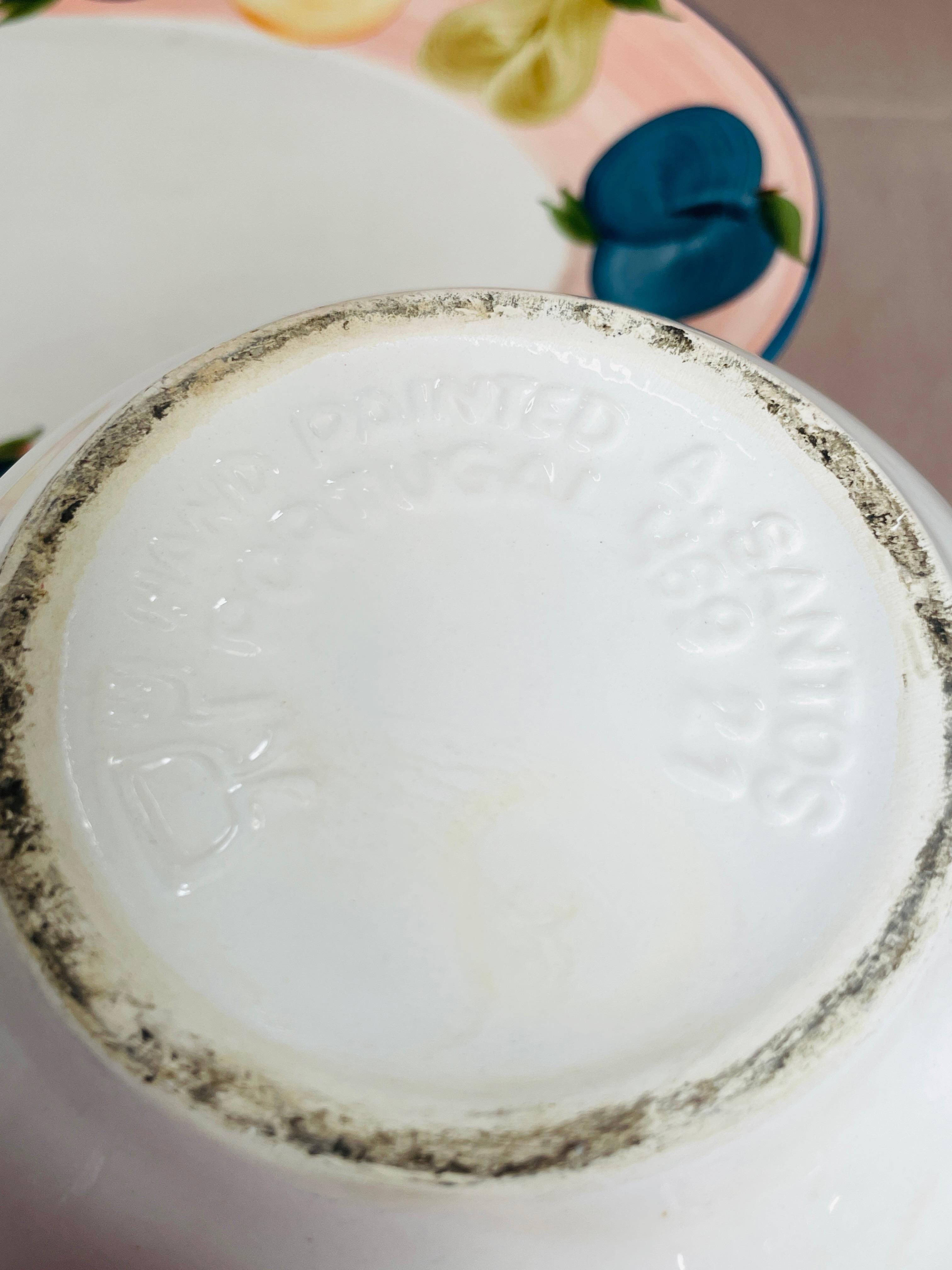 HAND PAINTED A. SANTOS PORTUGAL PLATTER AND MATCHING PITCHER
