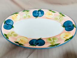 HAND PAINTED A. SANTOS PORTUGAL PLATTER AND MATCHING PITCHER