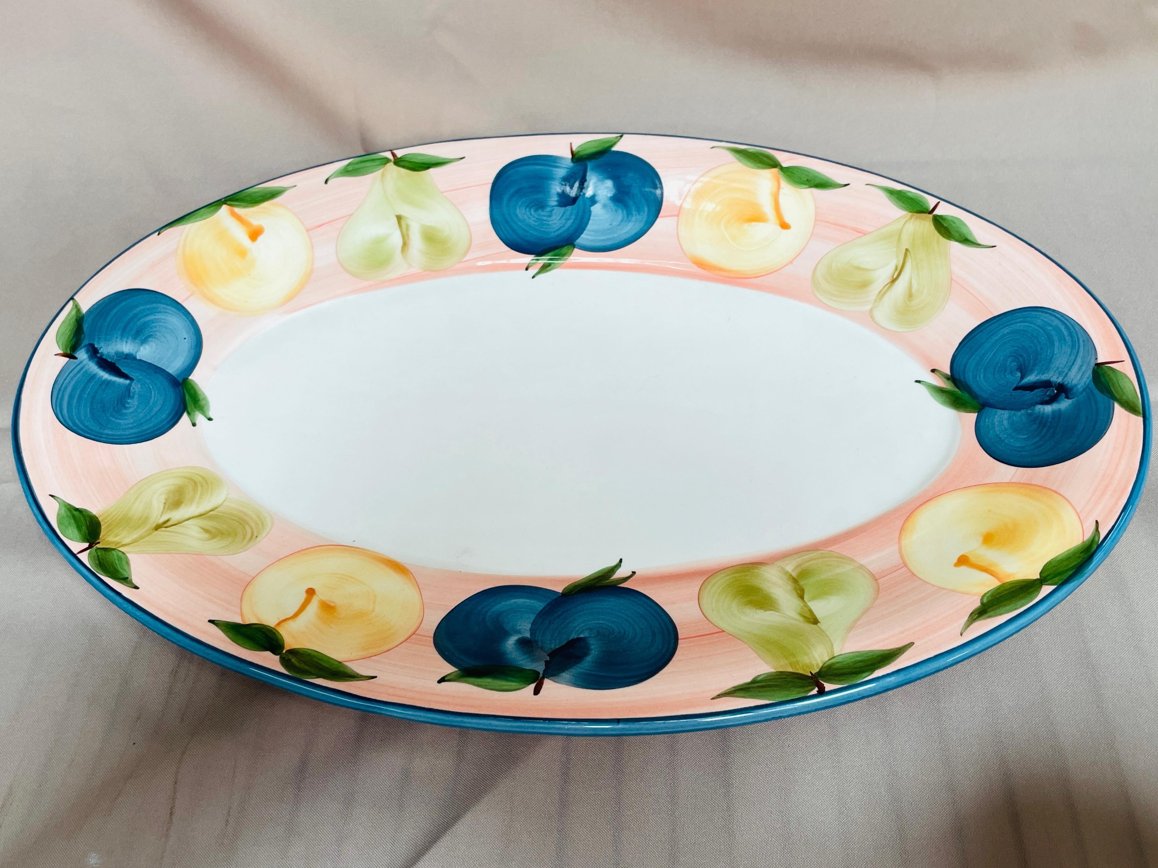 HAND PAINTED A. SANTOS PORTUGAL PLATTER AND MATCHING PITCHER