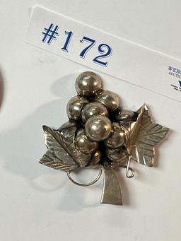 (3) STERLING BROOCHES