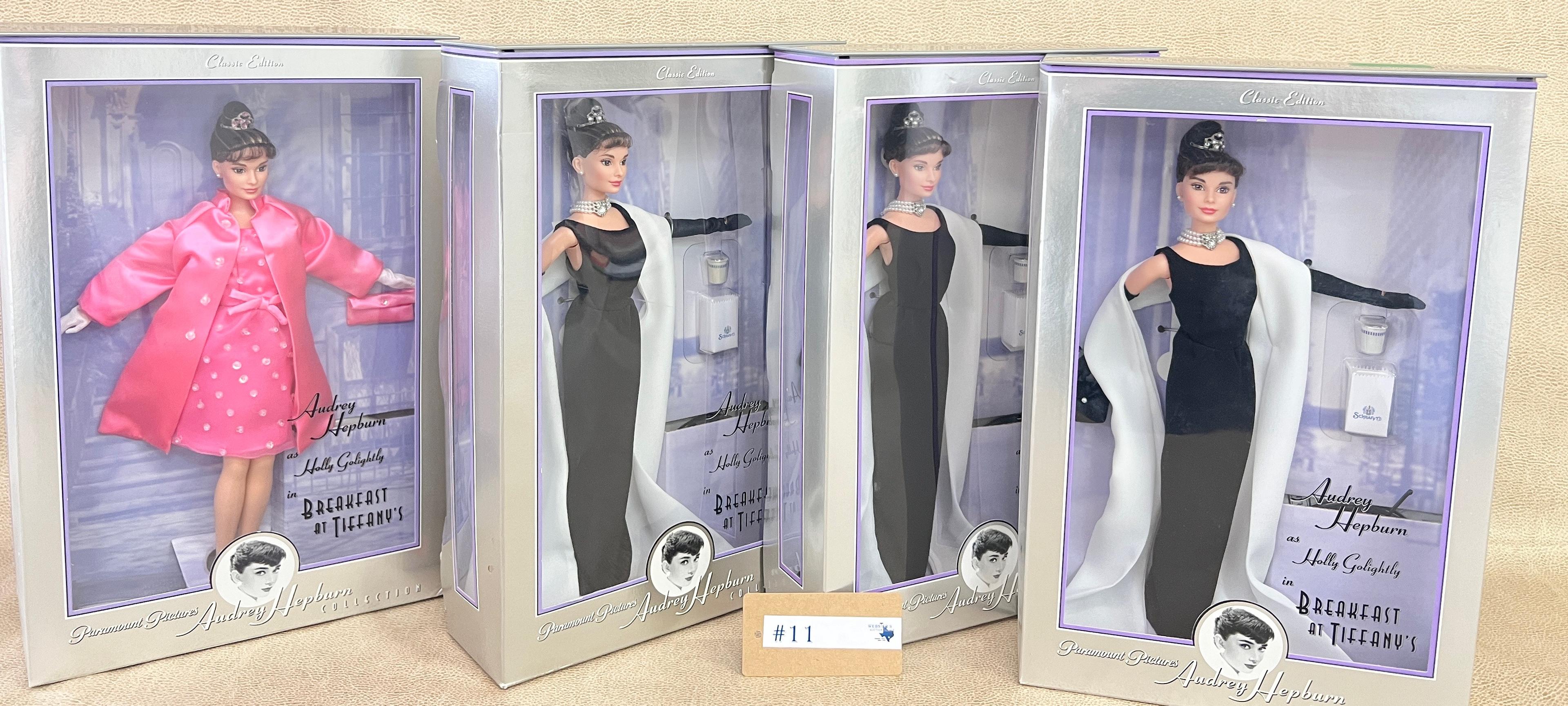 4PC CLASSIC EDITION AUDREY HEPBURN AS HOLLY GOLIGHTLY DOLLS IN BOXES