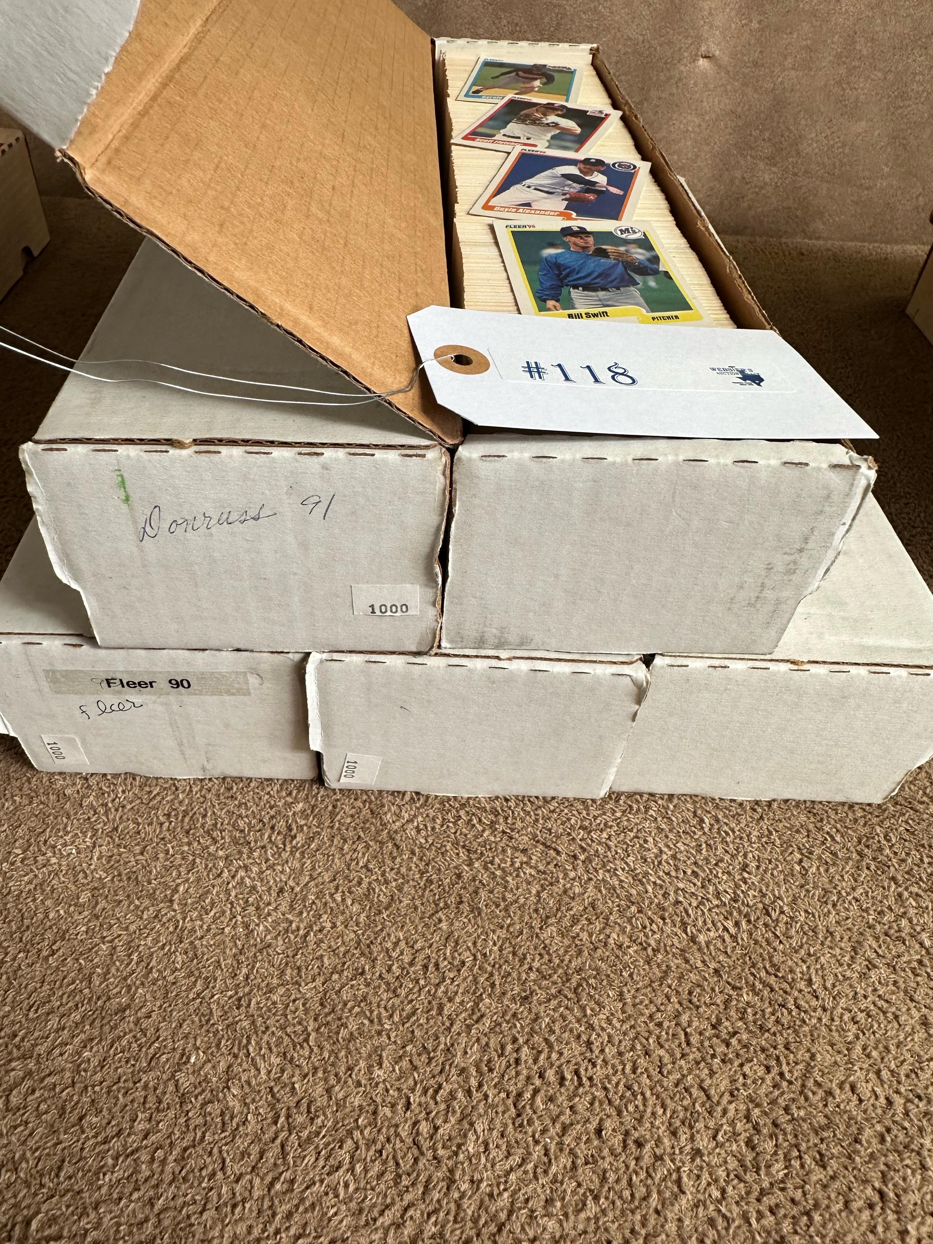 LOT OF 5 BOXES OF BASEBALL CARDS