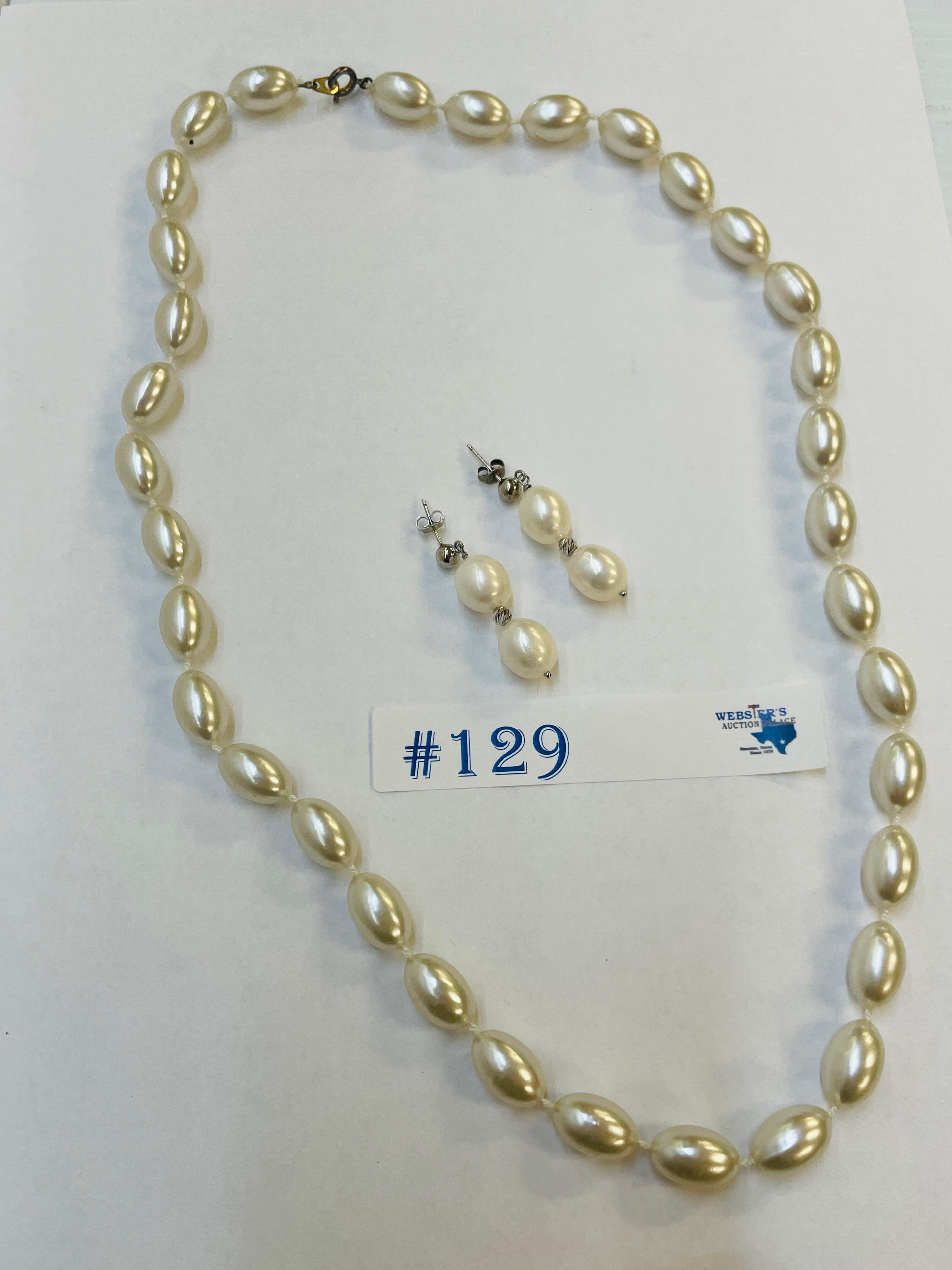 2PC FASHION PEARL NECKLACE AND EARRING SET