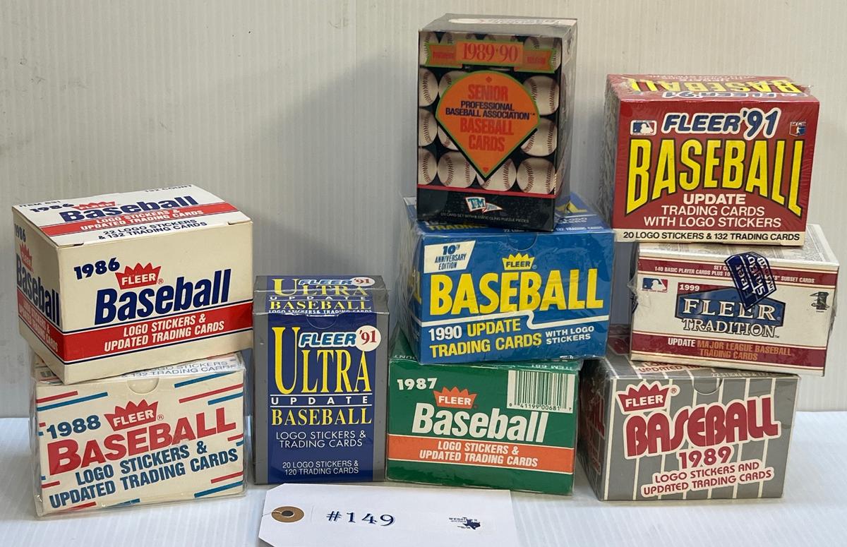 9 BOXES OF FLEER BASEBALL CARDS