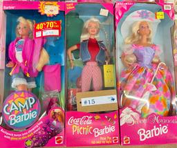 9PC BARBIE DOLLS IN BOXES