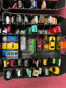 (2) HOT WHEELS CAR CASES W/ CARS