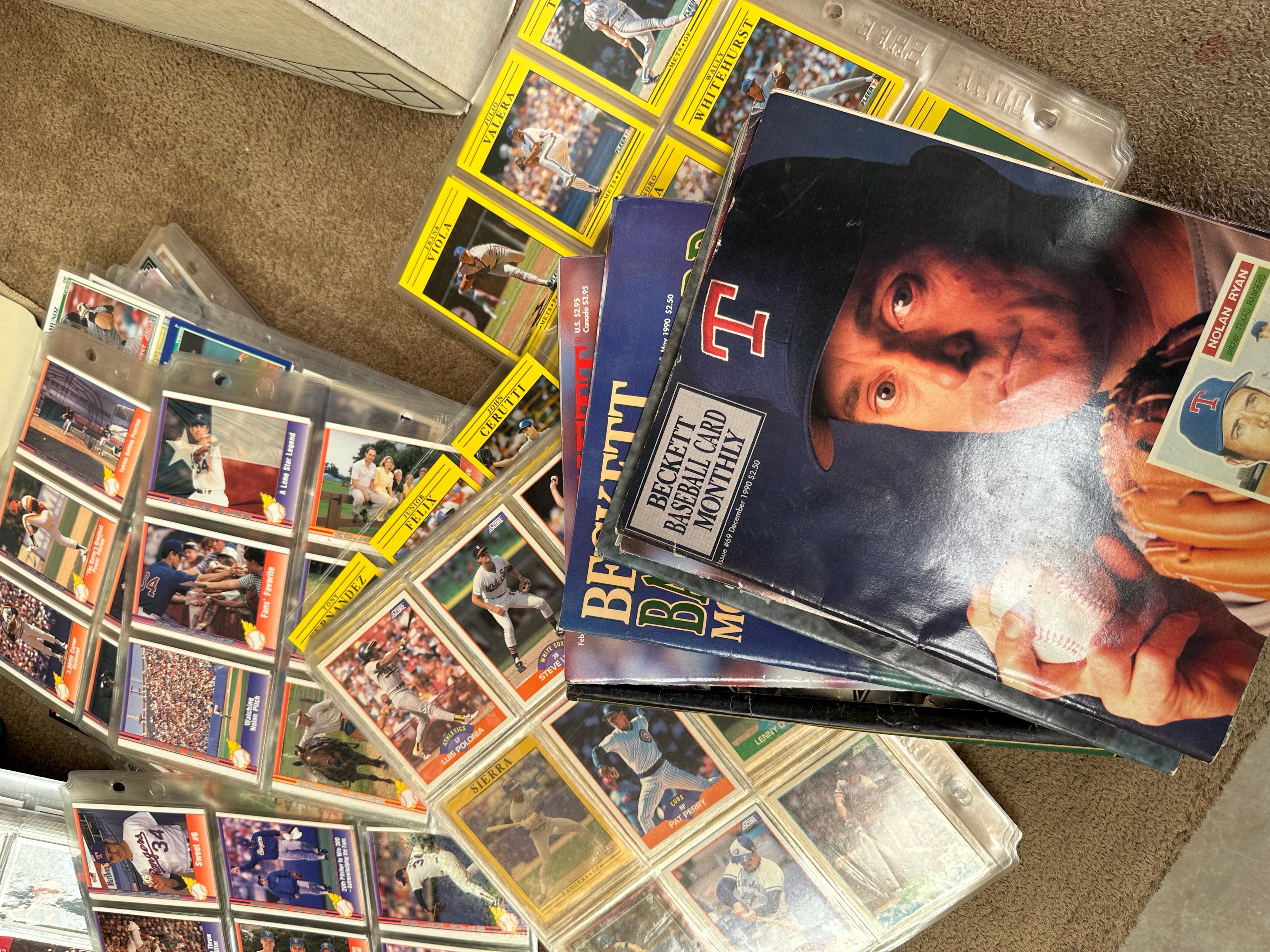 BECKETT BOOKS AND SHEETS OF BASEBALL CARDS