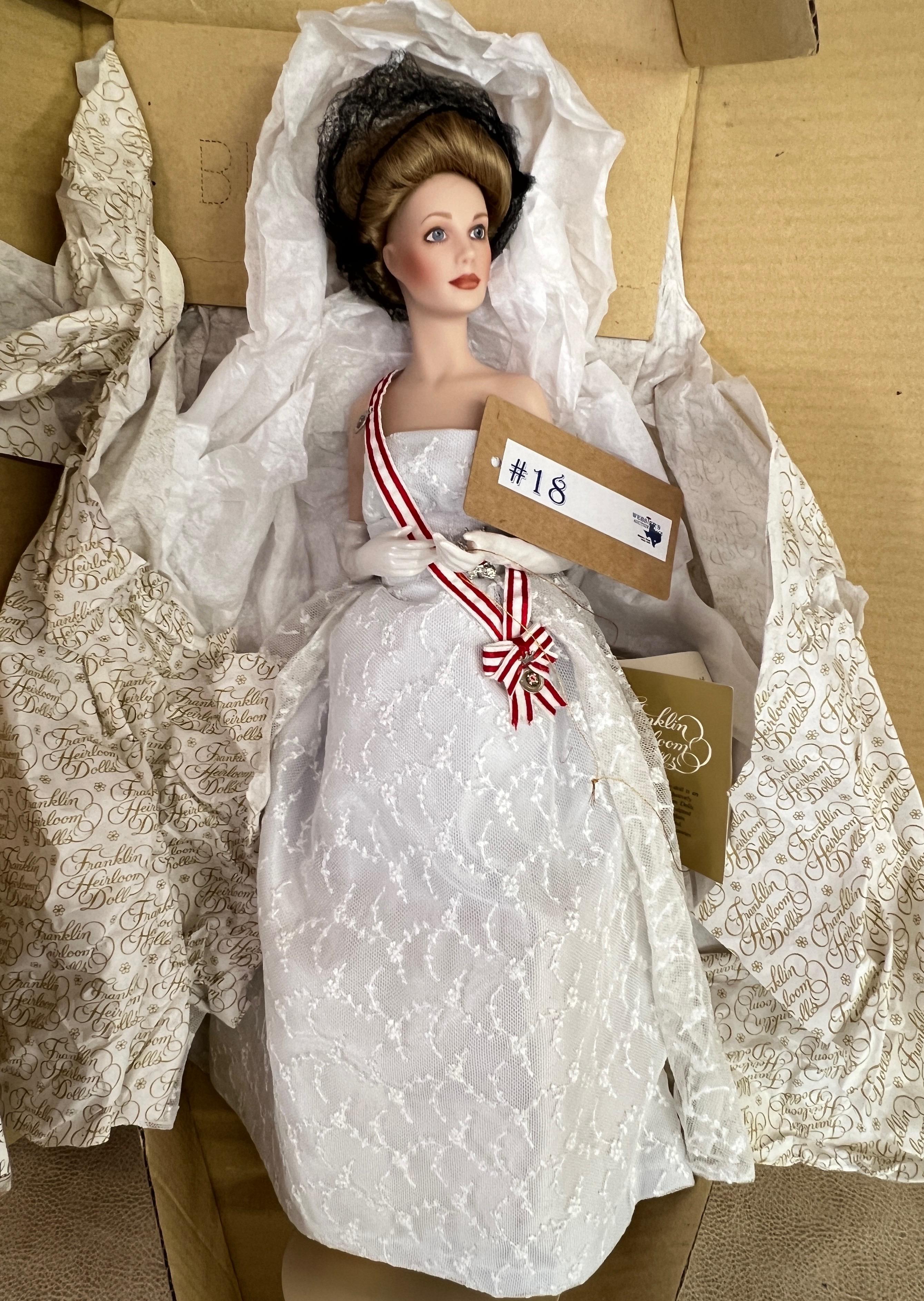 2PC FRANKLIN MINT HEIRLOOM PRINCESS GRACE OF MONACO DOLLS IN BOXES