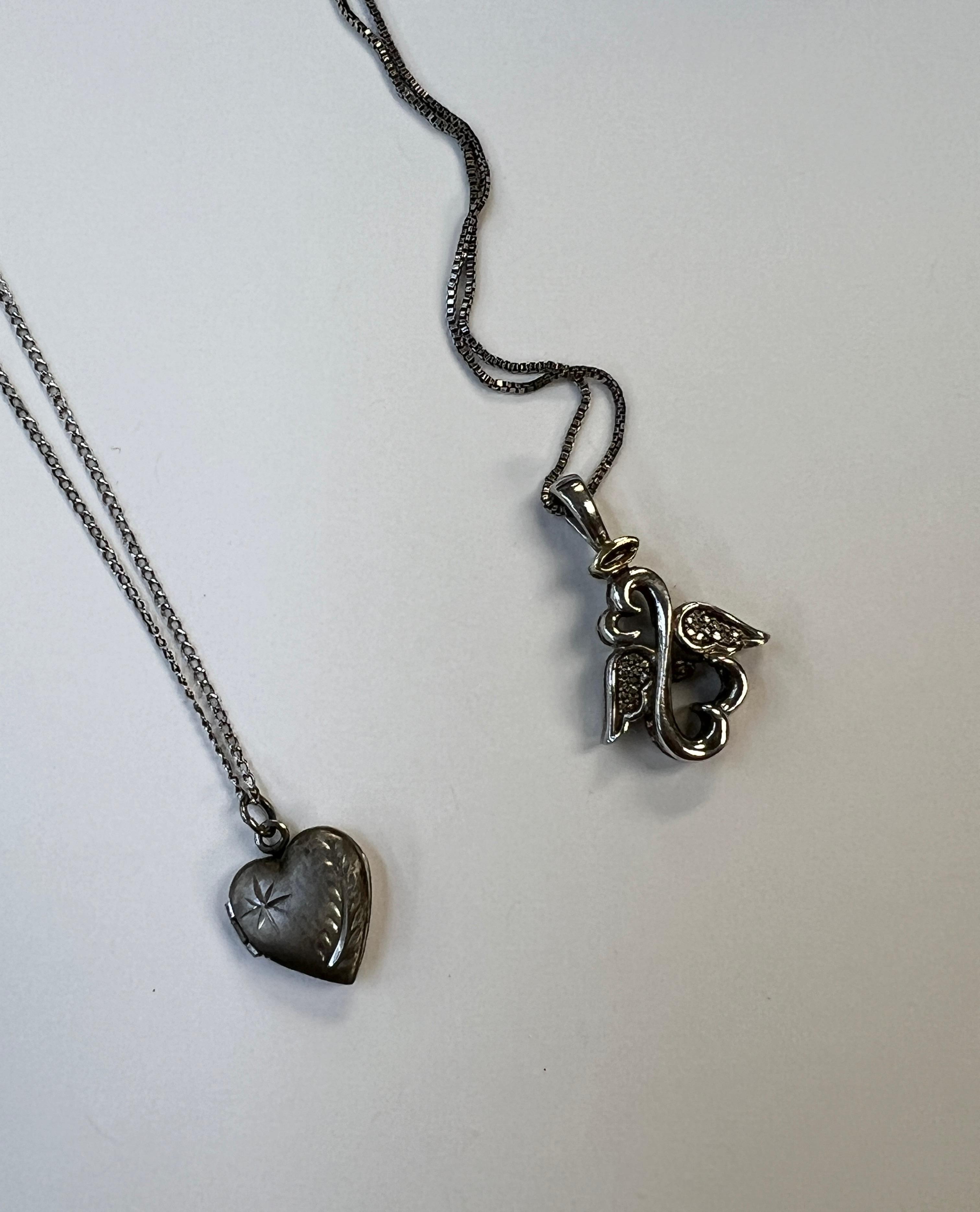 (2) STERLING NECKLACES WITH PENDANTS